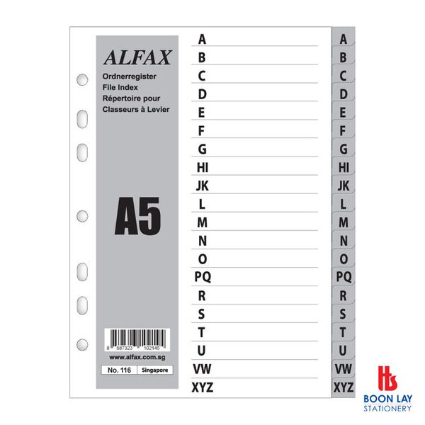ALFAX Plastic A-Z Grey Divider A5S (116)
