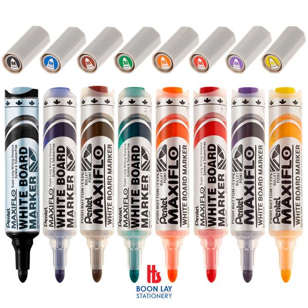 PENTEL Maxiflo Whiteboard Maker Bullet - Box of 12's (MWL5M)