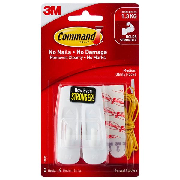 3M Command Hooks Medium - Pack of 2's (17001)