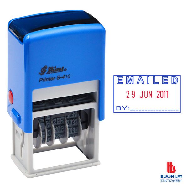 SHINY Self-Inking Date Stamp with EMAILED (S410)