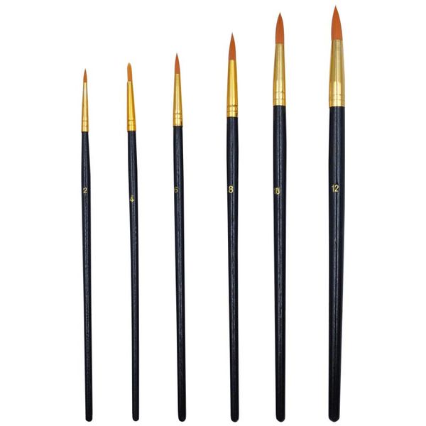 ALFAX Triangular Artist Brush Set - No.2, 4, 6, 8, 10, 12 (2516)