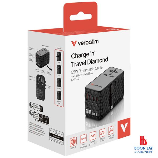VERBATIM 5-Port Universal Travel Adapter 85W (32127)