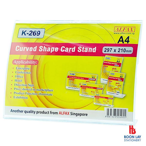 ALFAX Curved Shape Card Stand 210x297mm A4 (K269H)