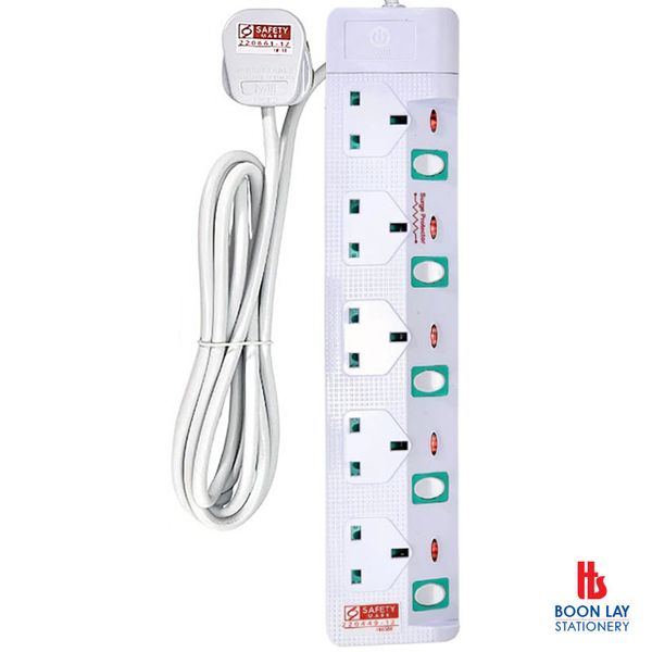 5 Way Extension Power Strip Surge Protector 3M (8588-3M)