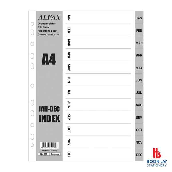 ALFAX PP Grey Divider Jan-Dec A4 (109)