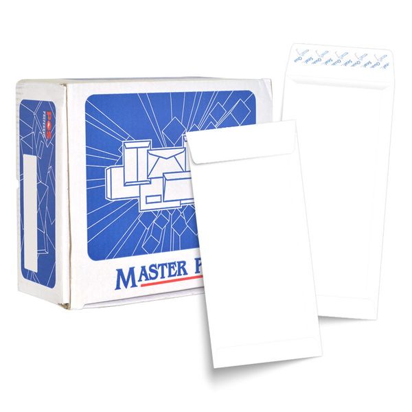 White Peel & Seal Envelope 4"x9" - Box of 500's
