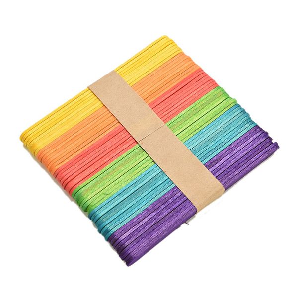 Wooden Ice Cream Stick - Pack of 50's Colorful (G06)
