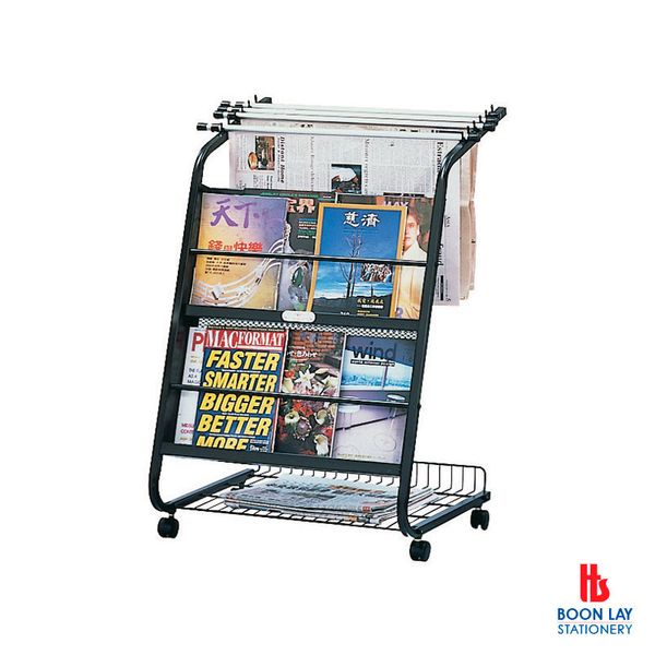 CYS Newspaper & Book Rack - Black (NB0102)