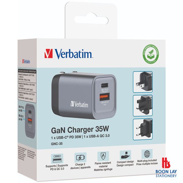 VERBATIM USB 2-Port GaN Charger 35W GNC-35 (32200)