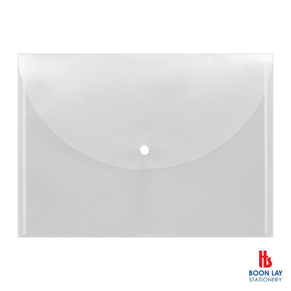 ALFAX PP Clear Bag with Buttons A4 White - Pack of 12's (ZS209A4)