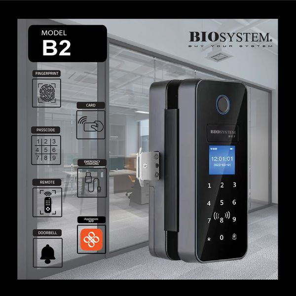 BIOSYSTEM Digital Glass Door Lock (B2)