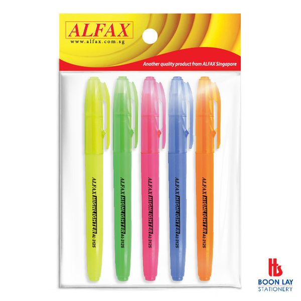 ALFAX Slim Highlighter -Pack of 5's (AL31254)