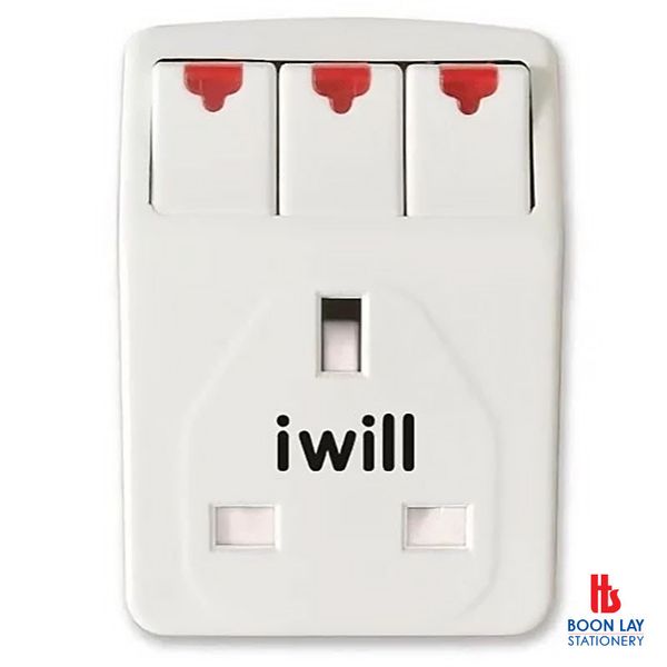 3 Way Multi-Adaptor with Individual Switch (938A)