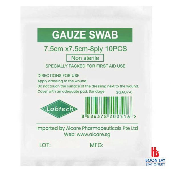 Gauze Swab 7.5x7.5cm (8ply) - Pack of 10's