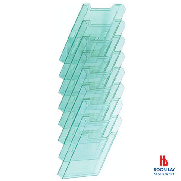 MULTI FORM Wall Rack with 8 pockets A4 Portrait - Glass Green (06483737)