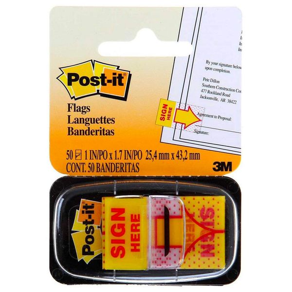 3M Post-it Flag "Sign Here" 1"x1.7" 50sheets (6809)