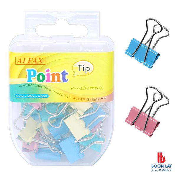 ALFAX Color Binder Clip 19mm - Box of 8's (PT640)