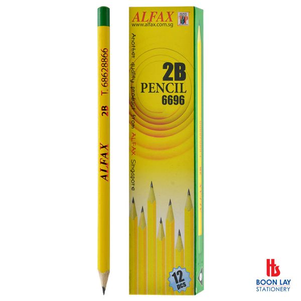ALFAX Wooden Triangle Pencil - 2B Box of 12's (6696)