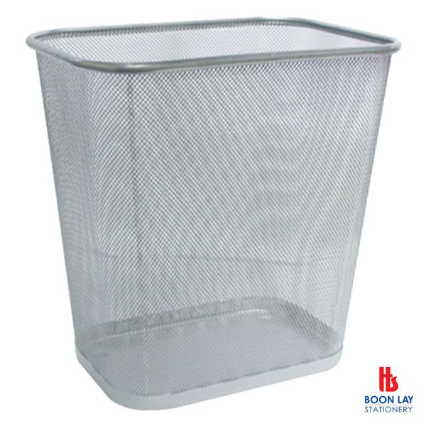 ALFAX Rectangle Mesh Square Dustbin - Silver (PB516)