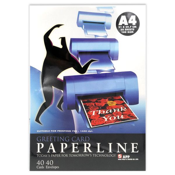 PAPERLINE Greeting Card 160gsm A4 - Pack of 20's