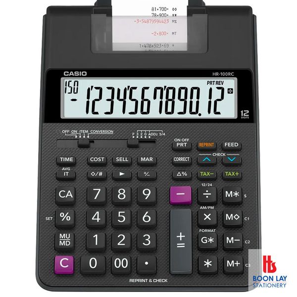 CASIO Printing Calculator - 12 Digits (HR-100RC)