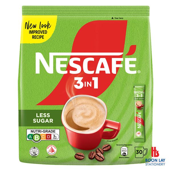 NESCAFE 3-in-1 Instant Coffee - Less Sugar 14g x 30's