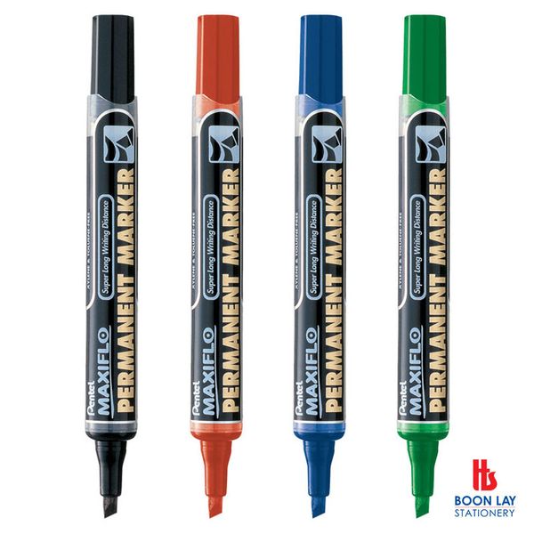 PENTEL Maxiflo Permanent Marker Fine Chisel - Box of 12's (NLF60)