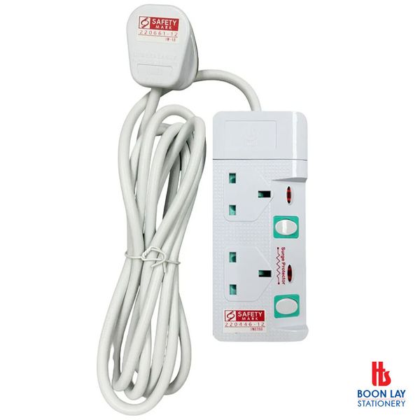 2 Way Extension Power Strip Surge Protector 3M (8288-3M)