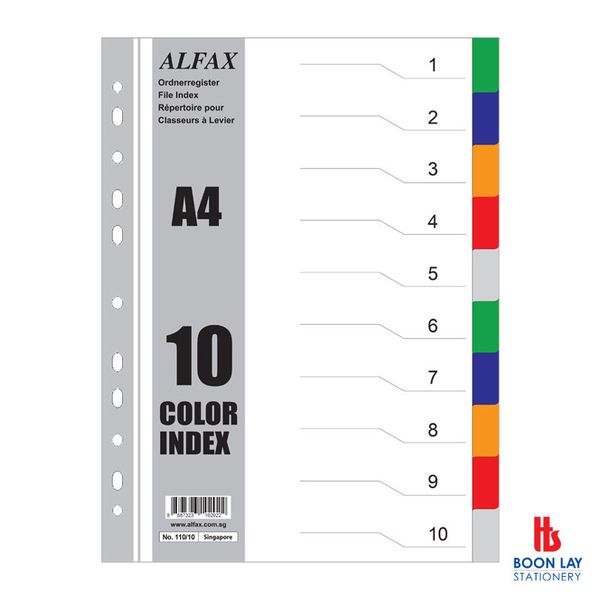 ALFAX PP Divider A4 - 10 Colours (11010)