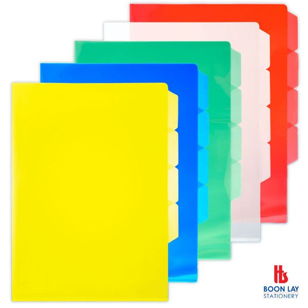 ALFAX 4-section Colour L-Sheet A4 - Pack of 12's (E356)