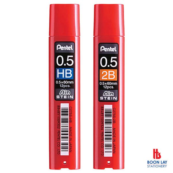 PENTEL Ain Stein Pencil Lead 0.5mm - Tube of 12's (C275S)