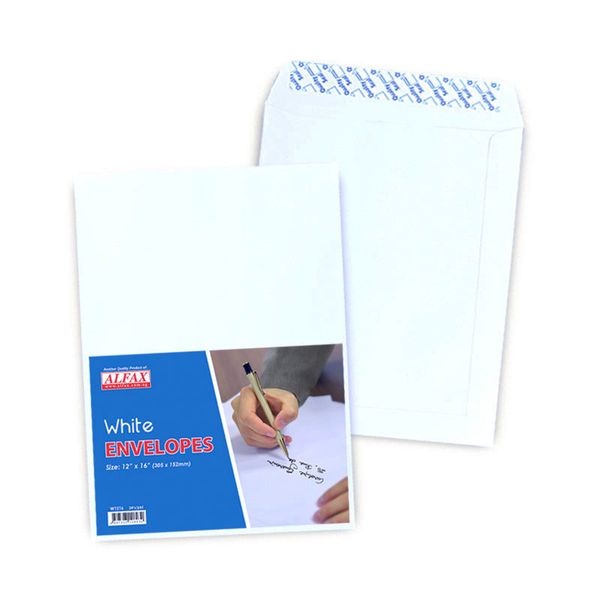 ALFAX White Peel & Seal Envelope 12x16" - Pack of 24's