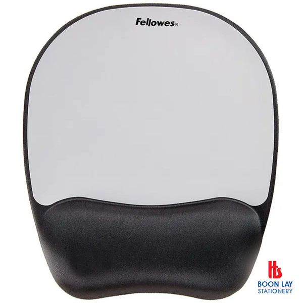FELLOWES Memory Foam Mouse Pad with Wrist Rest - Silver Fabric (9175801)