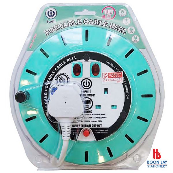 Portable Cable Reel Extension 2 Way 10meter (88210M)