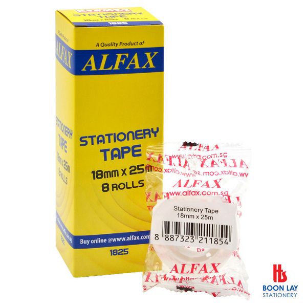 ALFAX Stationery Tape 18mmx25m - Box of 8's (1825)