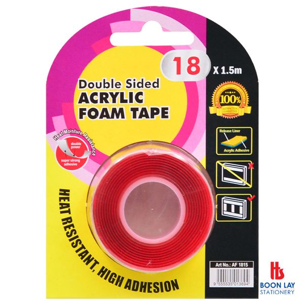 Double Sided Mounting Tape 18mmx1.5m - Clear (AF1815)
