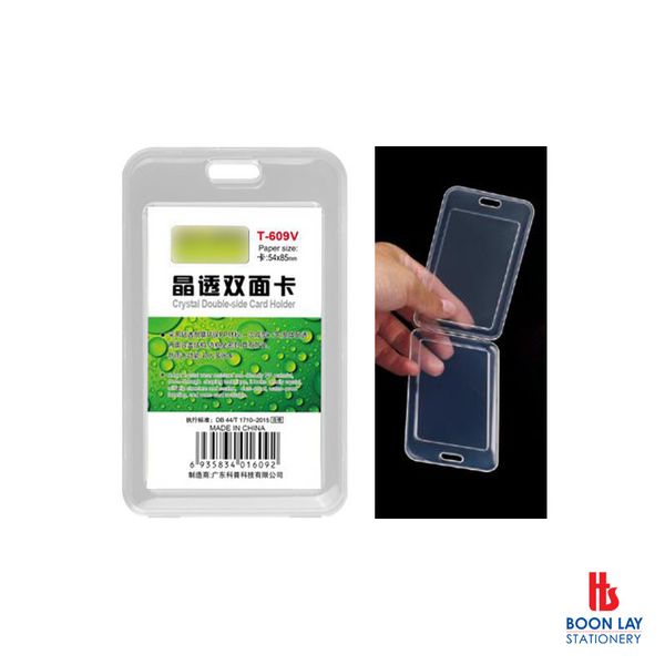 Crystal Double-Side Card Holder 54x85mm - Pack of 5's (T609V)