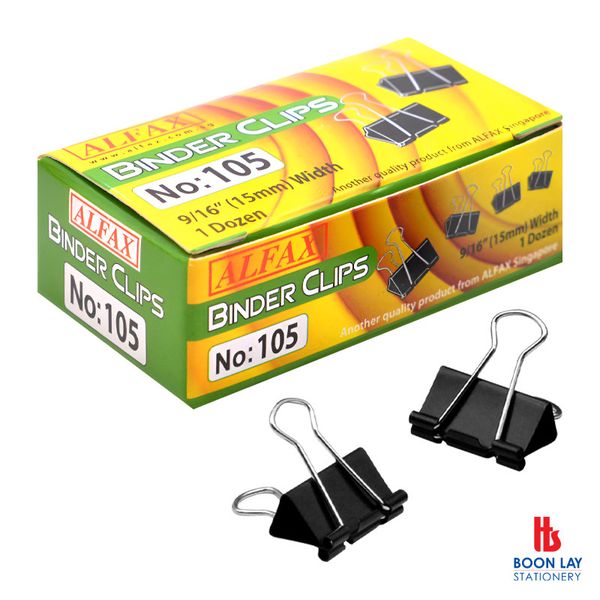 ALFAX Binder Clip 15mm - Box of 12's (105)