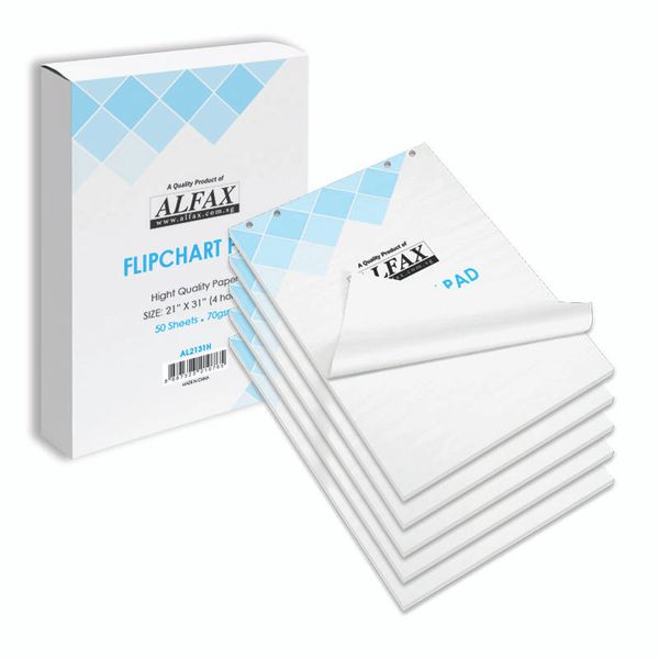 ALFAX Flip Chart Pad with Holes 21"x 31" - Box of 5's (AL2131)
