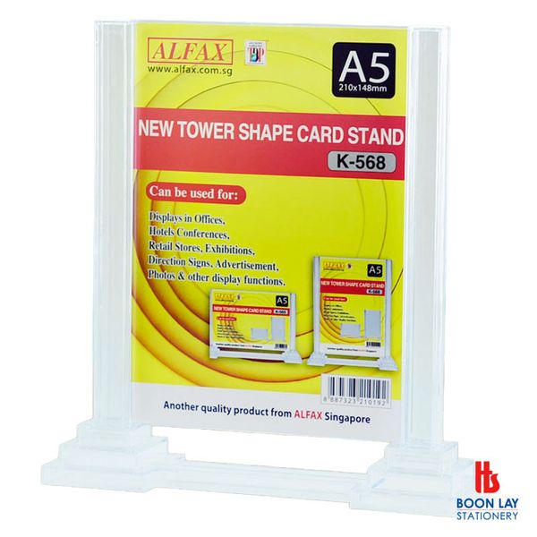 ALFAX Acrylic Card Stand Tower Shape A5 - Vertical (K568)
