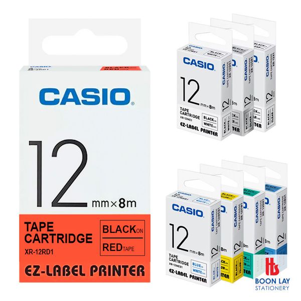 CASIO Ez-Label Printer Tape Cartridge 12mm (XR12)