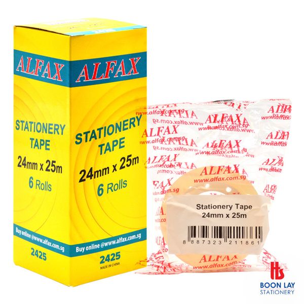 ALFAX Stationery Tape 24mmx25m - Box of 6's (2425)