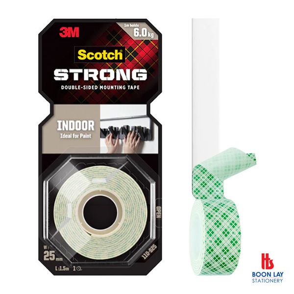 3M Scotch Indoor Double Sided Mounting Tape 25mmx1.5m (110S25)