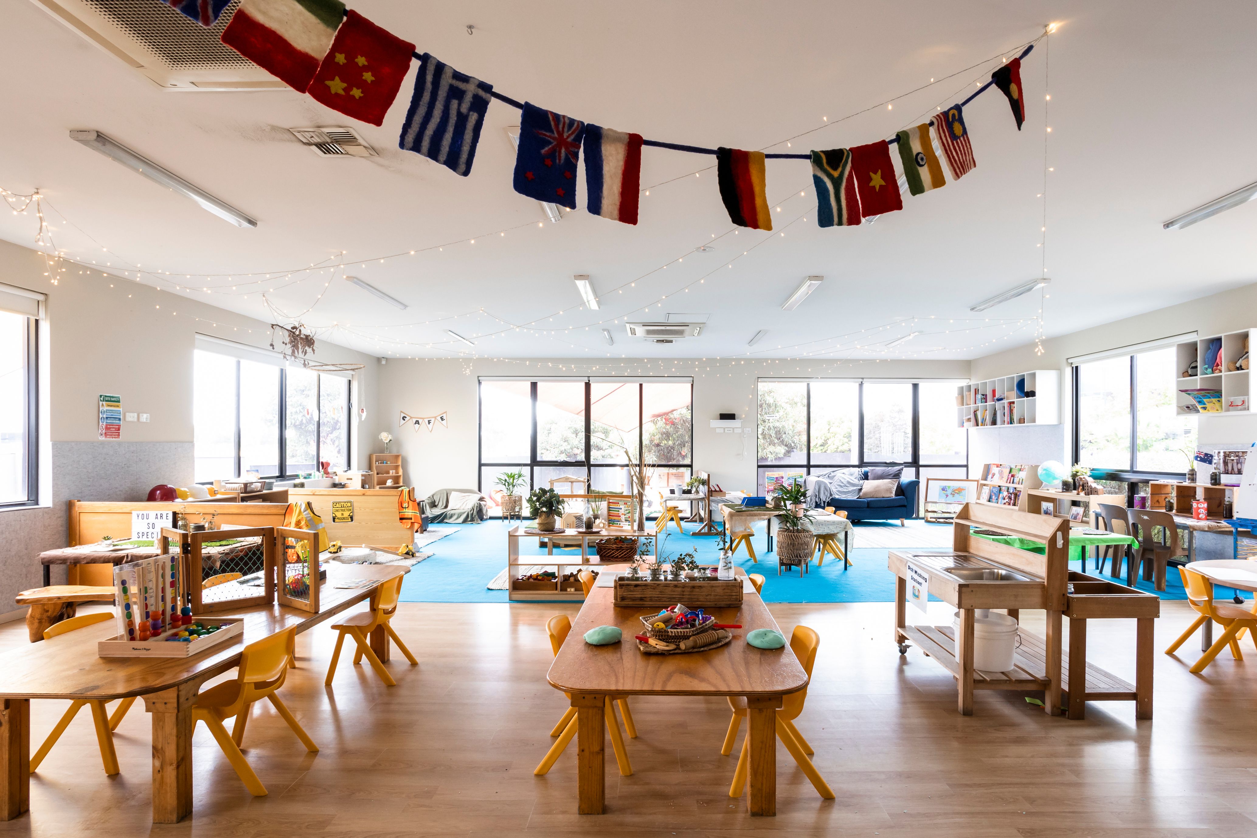 Large open and bright classroom