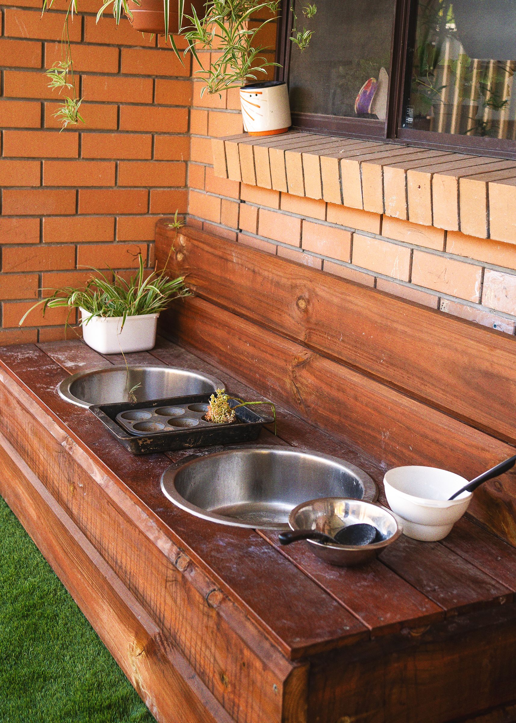 Pots and Bowl at an outdoor playground