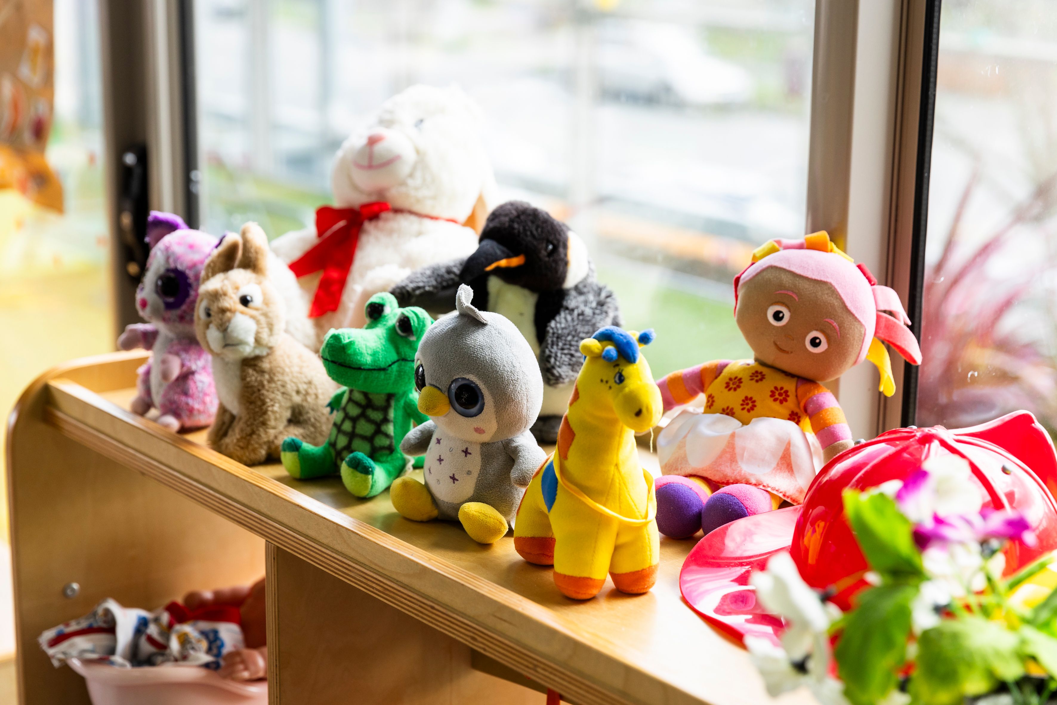 A large open playground with sandpits