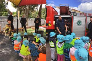 Fire Truck and Fire Fighters Visit