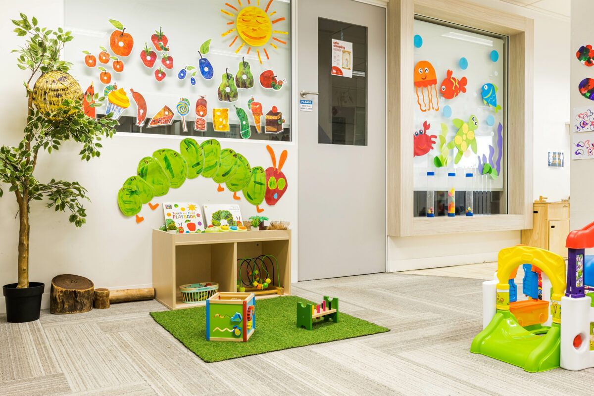 A bright and colourful childcare room