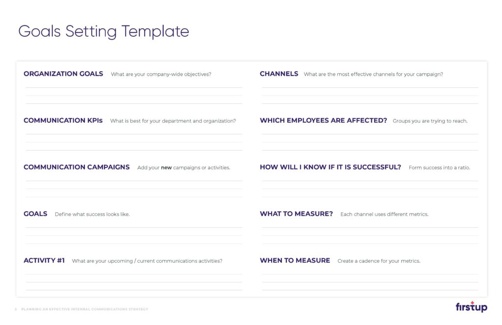 Templates for Planning an Effective Internal Communication Strategy Page