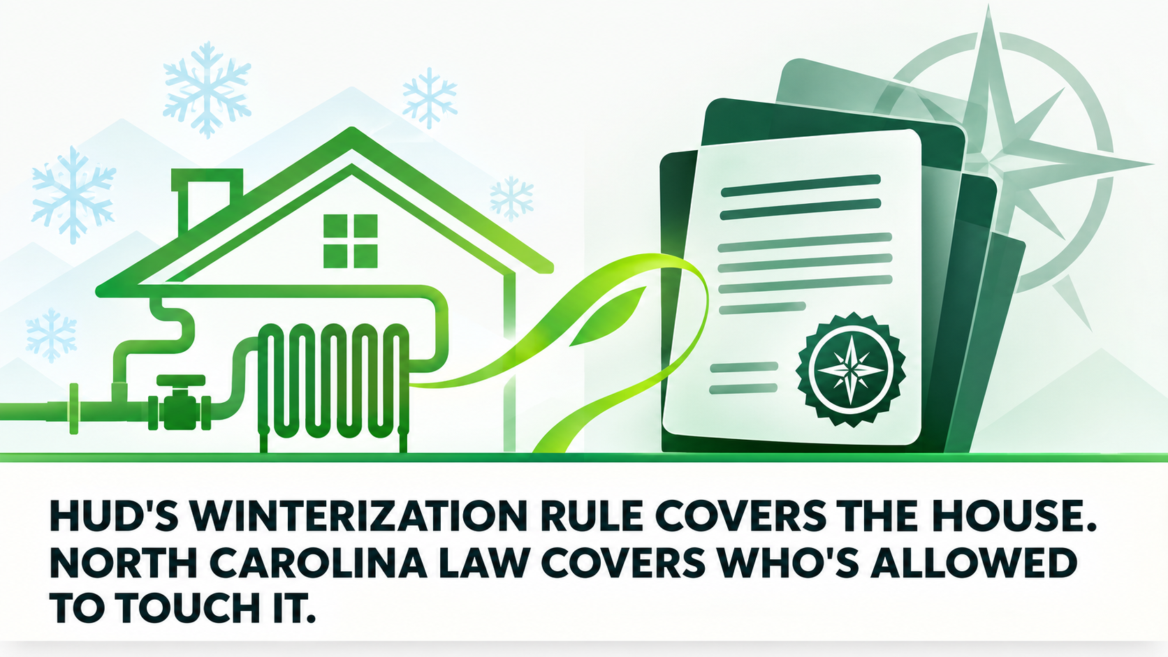 HUD's Winterization Rule Covers the House. North Carolina Law Covers Who's Allowed to Touch It.